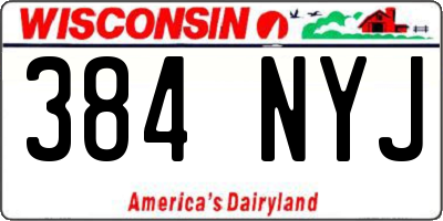 WI license plate 384NYJ