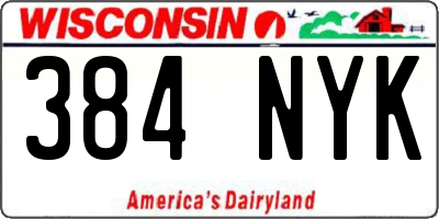 WI license plate 384NYK