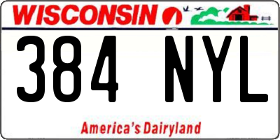 WI license plate 384NYL