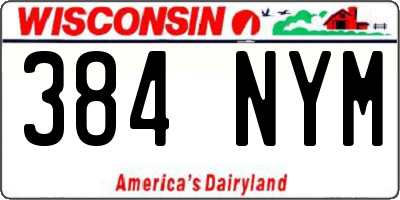 WI license plate 384NYM