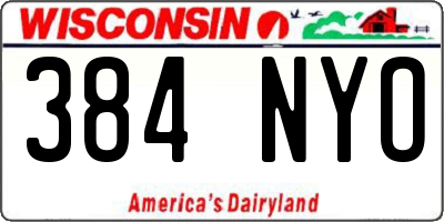 WI license plate 384NYO