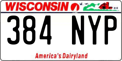 WI license plate 384NYP