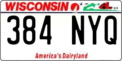WI license plate 384NYQ