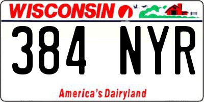 WI license plate 384NYR