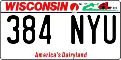 WI license plate 384NYU