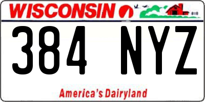 WI license plate 384NYZ