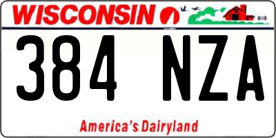 WI license plate 384NZA