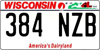 WI license plate 384NZB