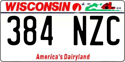 WI license plate 384NZC