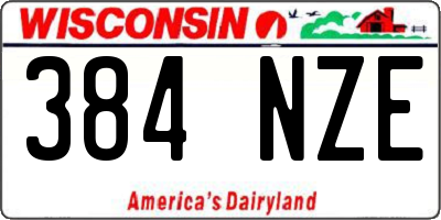 WI license plate 384NZE