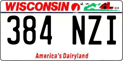 WI license plate 384NZI