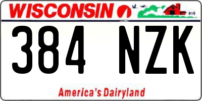 WI license plate 384NZK