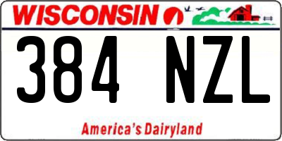 WI license plate 384NZL