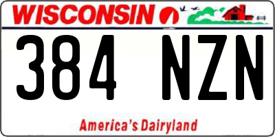WI license plate 384NZN
