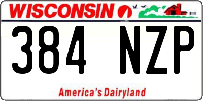 WI license plate 384NZP