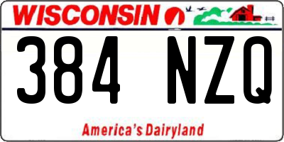 WI license plate 384NZQ