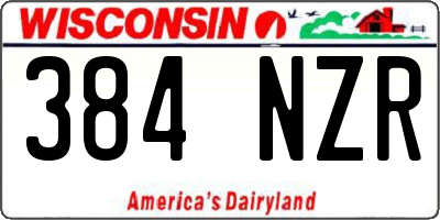 WI license plate 384NZR