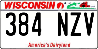 WI license plate 384NZV