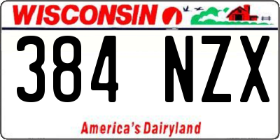 WI license plate 384NZX