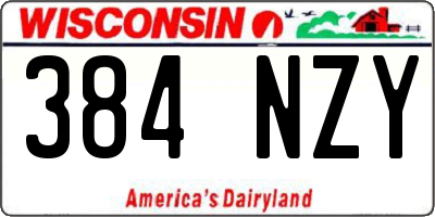 WI license plate 384NZY