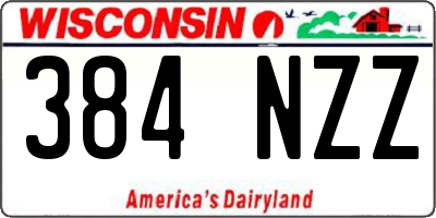 WI license plate 384NZZ