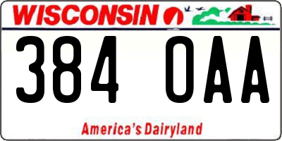 WI license plate 384OAA