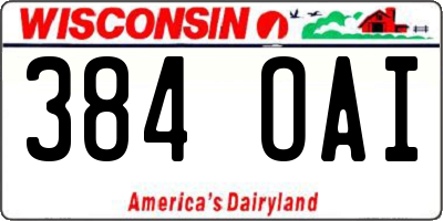 WI license plate 384OAI