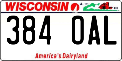 WI license plate 384OAL