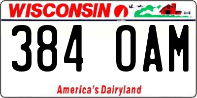 WI license plate 384OAM