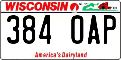 WI license plate 384OAP