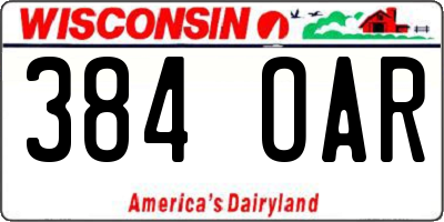 WI license plate 384OAR
