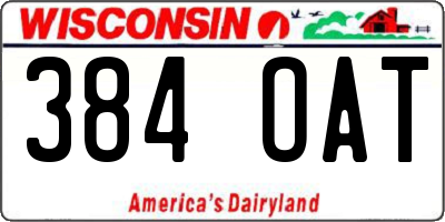 WI license plate 384OAT