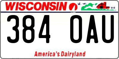 WI license plate 384OAU