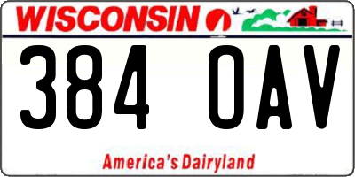 WI license plate 384OAV