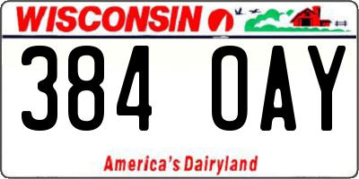 WI license plate 384OAY