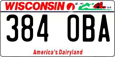 WI license plate 384OBA