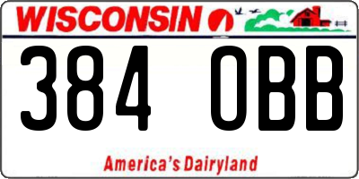 WI license plate 384OBB