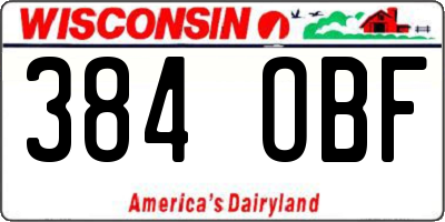 WI license plate 384OBF