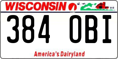 WI license plate 384OBI