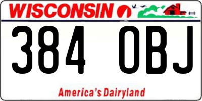 WI license plate 384OBJ