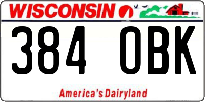 WI license plate 384OBK