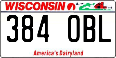 WI license plate 384OBL