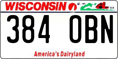 WI license plate 384OBN