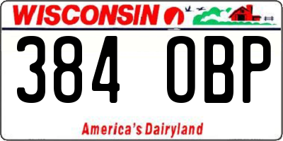 WI license plate 384OBP