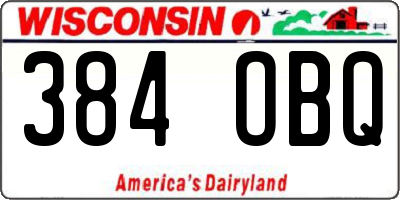 WI license plate 384OBQ