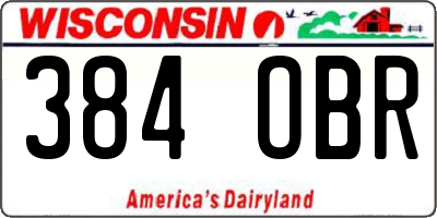 WI license plate 384OBR