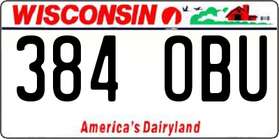 WI license plate 384OBU
