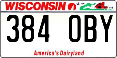 WI license plate 384OBY