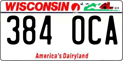 WI license plate 384OCA