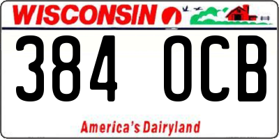 WI license plate 384OCB